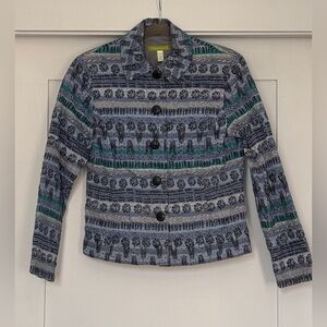 Sigrid Olsen Patterned Blue Jacket